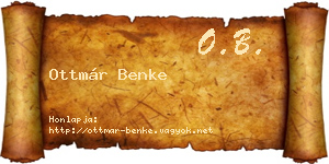 Ottmár Benke névjegykártya